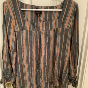 Mod Lusive peasant blouse top striped